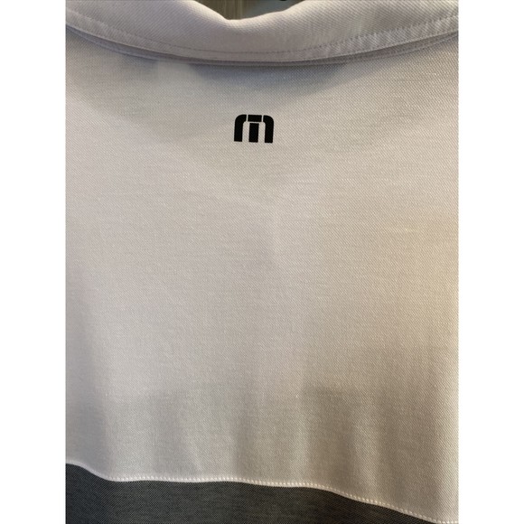 Travis Mathew Mens size XL White Gray Short Sleeve Polo Golf Shirt - Picture 5 of 5